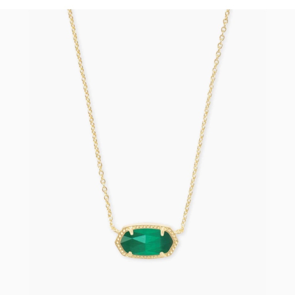 Kendra Scott Elisa necklace w green stone